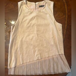 Suede top with tulle embellished bottom